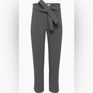 Wilfred (Aritzia) $148 Tie-Front Ankle Pant in Comet Grey Size 6 w/ belt EUC